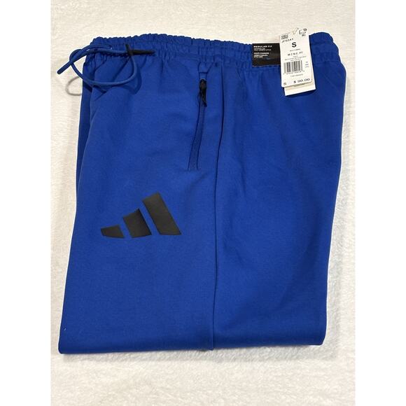 Adidas Men's Z.N.E. Size Small Blue Joggers with Black Accents New With Tags - Picture 3 of 5